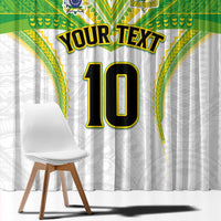 Custom Cook Islands Rugby Window Curtain Tatau Art Sport Style White Color