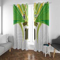 Custom Cook Islands Rugby Window Curtain Tatau Art Sport Style White Color
