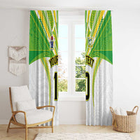 Custom Cook Islands Rugby Window Curtain Tatau Art Sport Style White Color