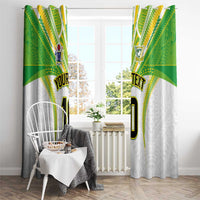 Custom Cook Islands Rugby Window Curtain Tatau Art Sport Style White Color
