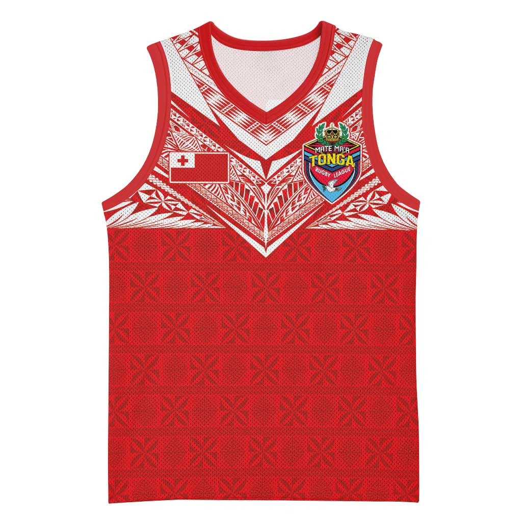 Custom Tonga Rugby Basketball Jersey Ngatu Motifs and Pacific Patterns