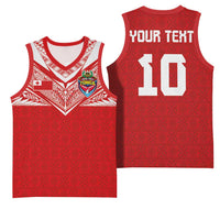 Custom Tonga Rugby Basketball Jersey Ngatu Motifs and Pacific Patterns