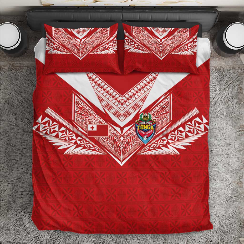 Tonga Rugby Bedding Set Ngatu Motifs and Pacific Patterns