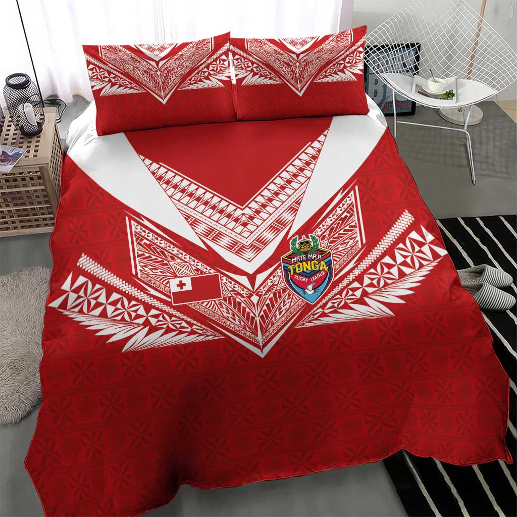 Tonga Rugby Bedding Set Ngatu Motifs and Pacific Patterns