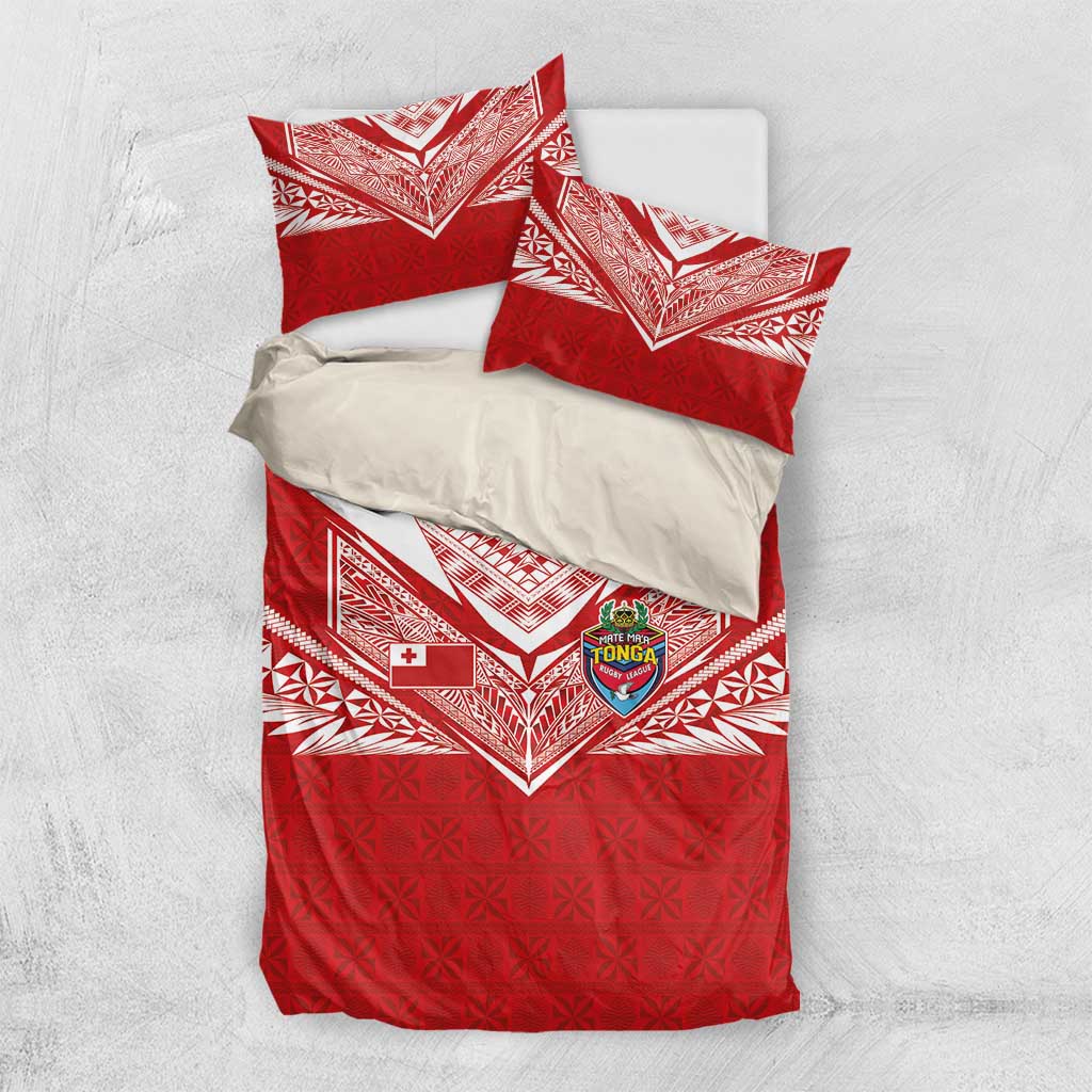 Tonga Rugby Bedding Set Ngatu Motifs and Pacific Patterns