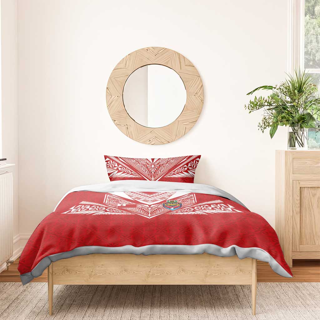 Tonga Rugby Bedding Set Ngatu Motifs and Pacific Patterns
