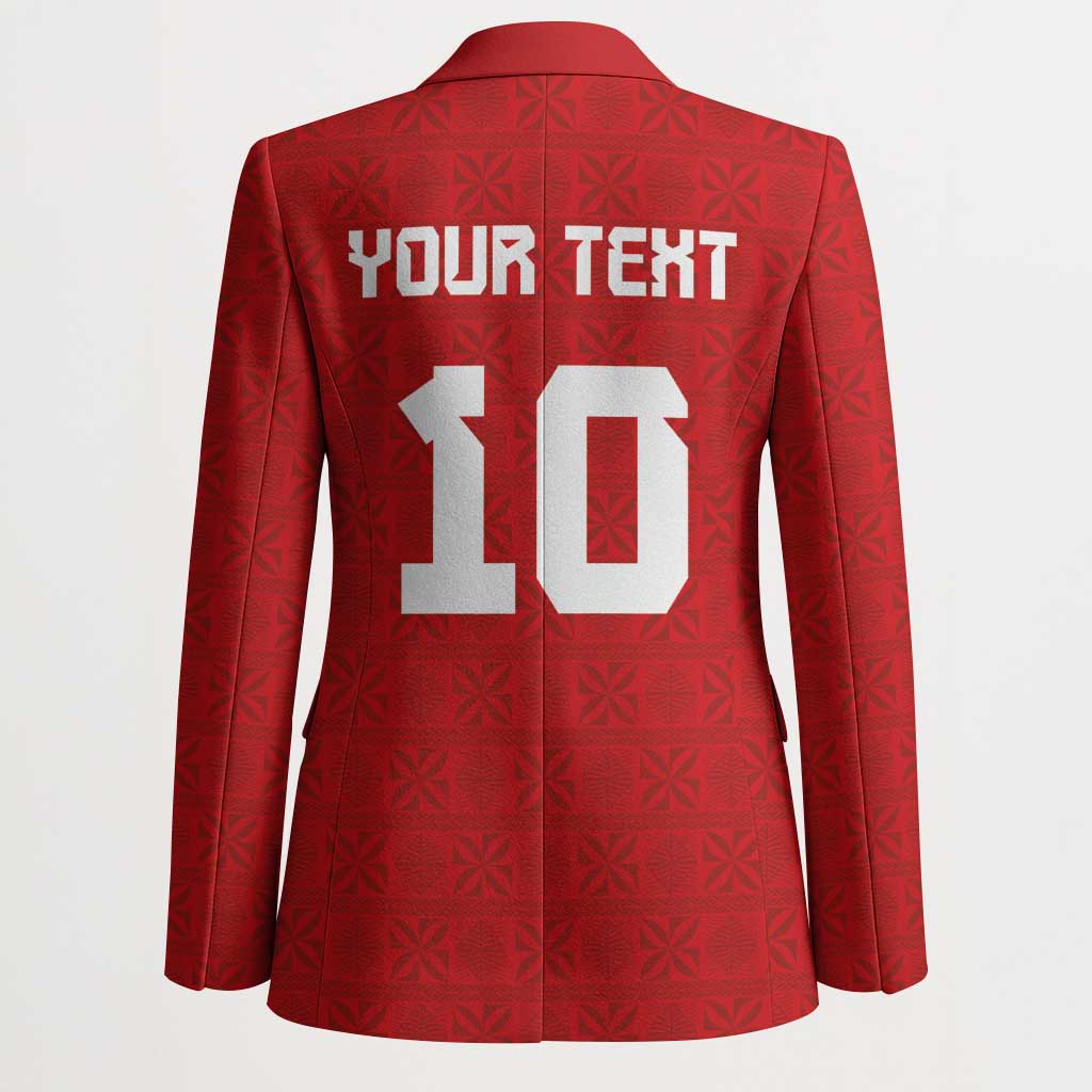 Custom Tonga Rugby Blazer Ngatu Motifs and Pacific Patterns