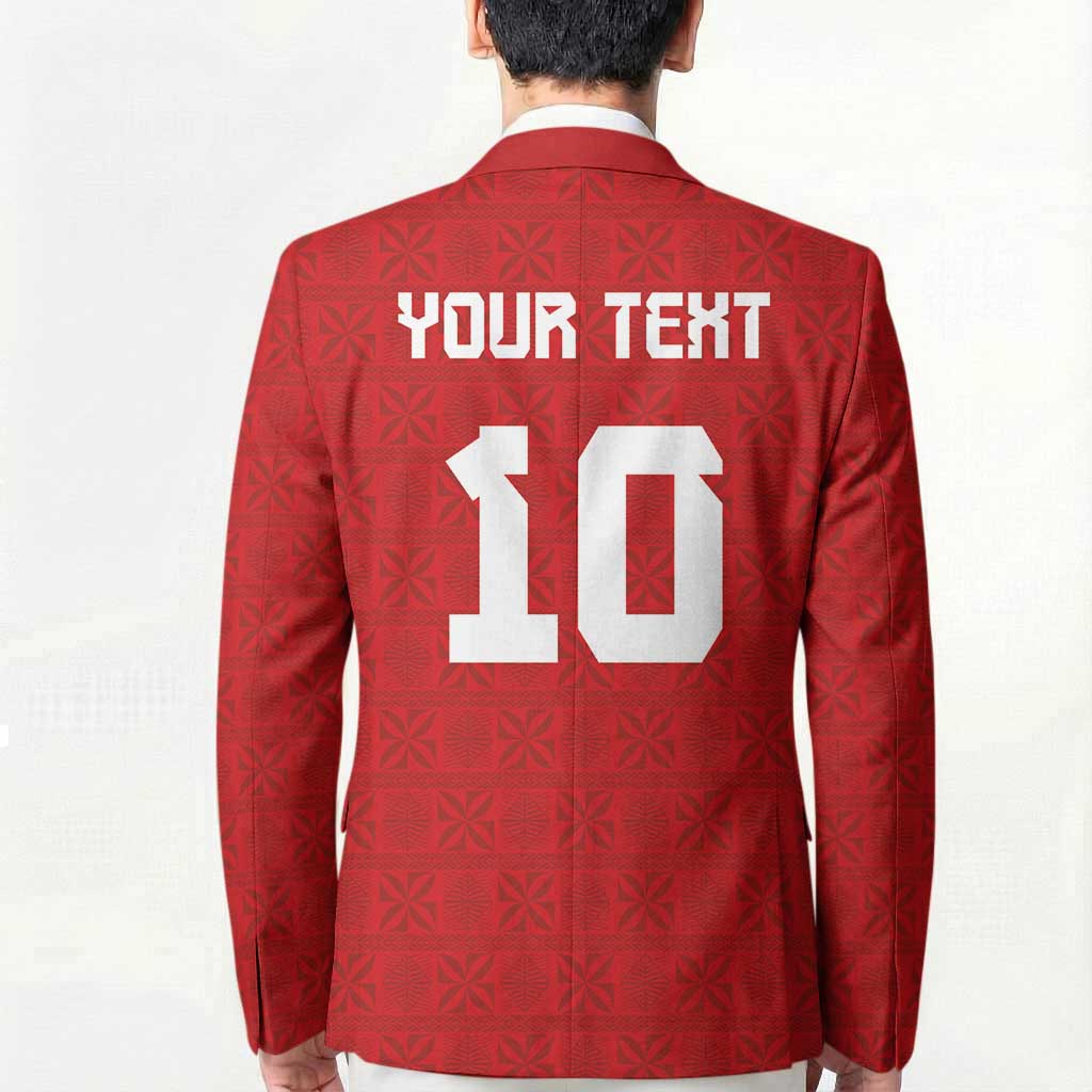 Custom Tonga Rugby Blazer Ngatu Motifs and Pacific Patterns