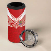 Custom Tonga Rugby 4 in 1 Can Cooler Tumbler Ngatu Motifs and Pacific Patterns