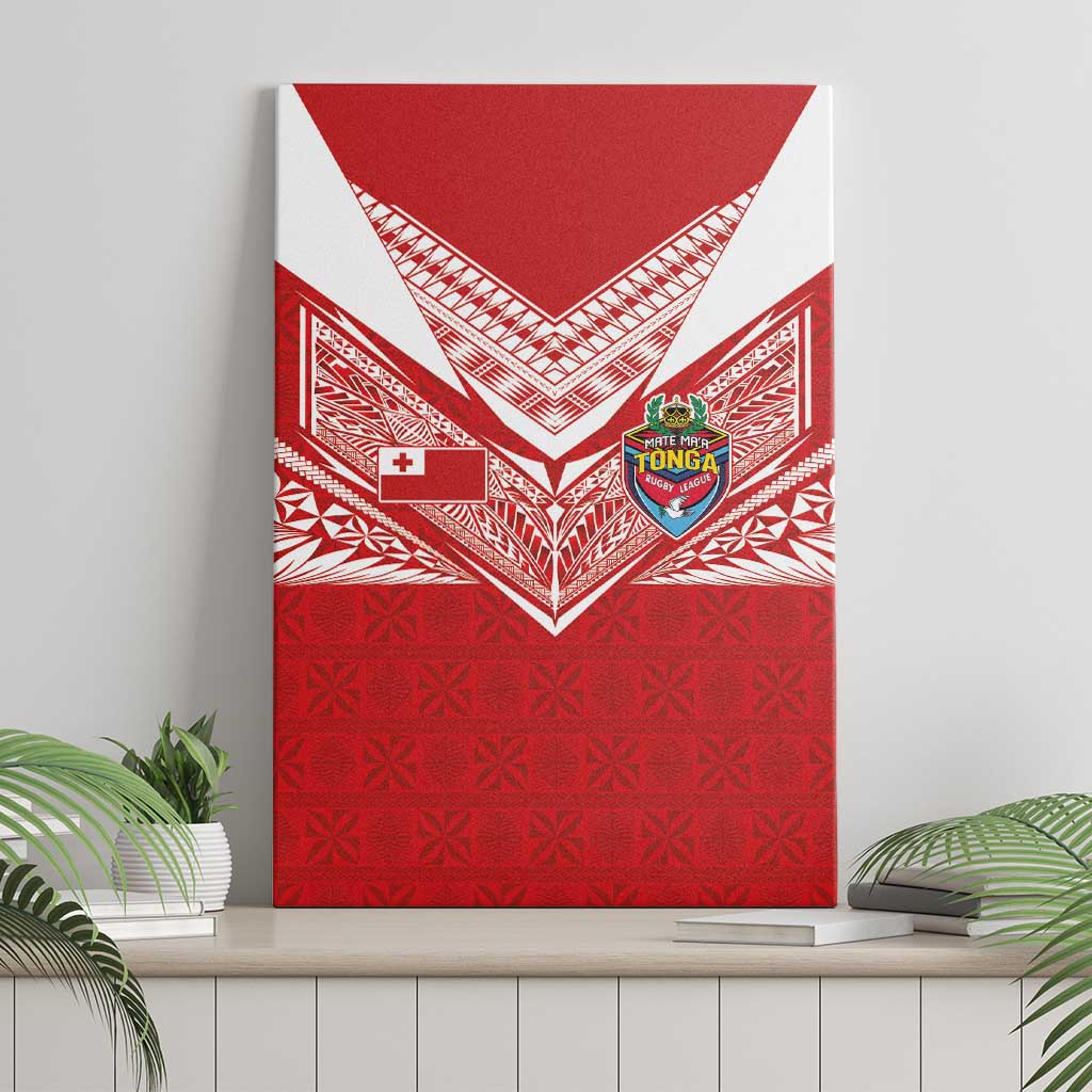 Tonga Rugby Canvas Wall Art Ngatu Motifs and Pacific Patterns
