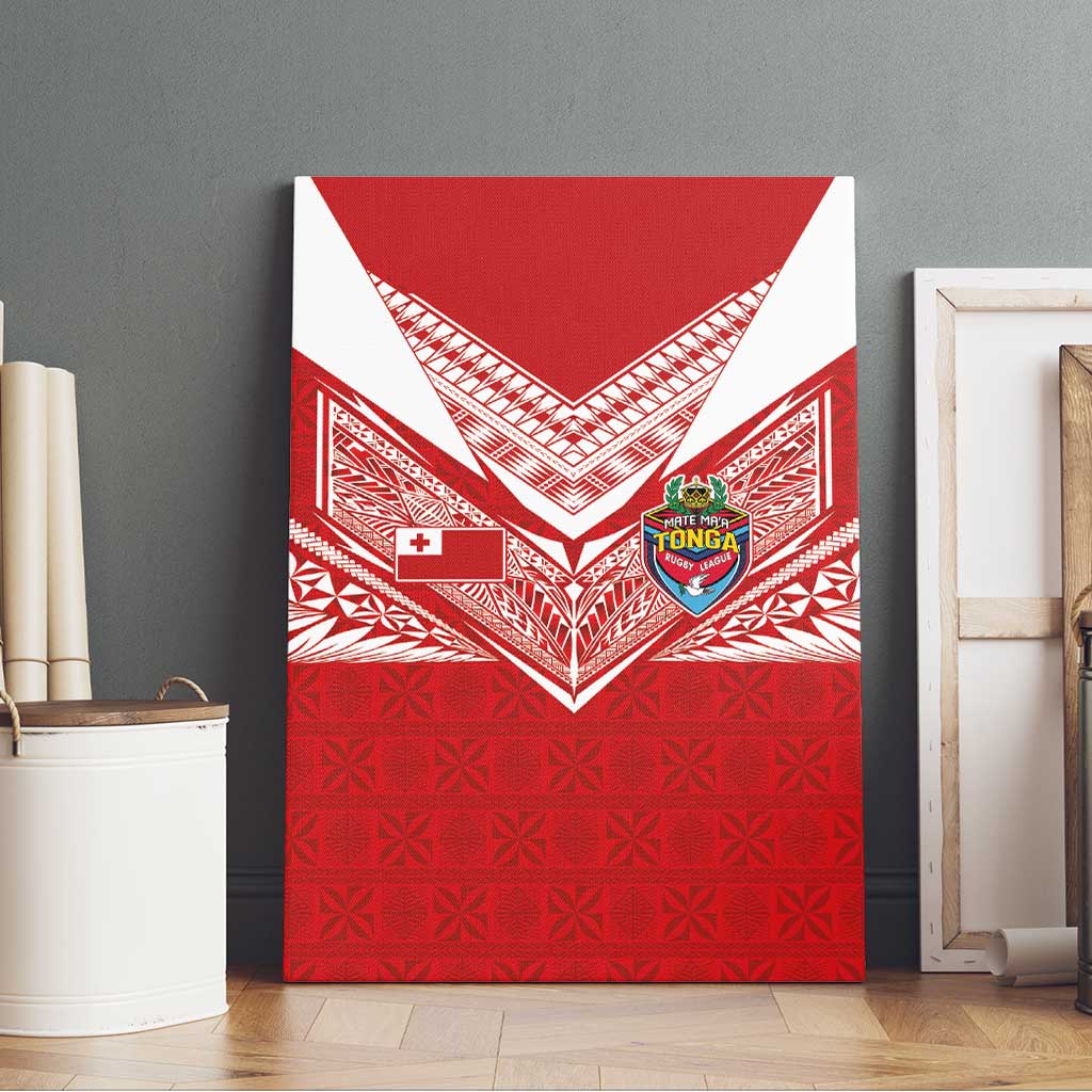 Tonga Rugby Canvas Wall Art Ngatu Motifs and Pacific Patterns