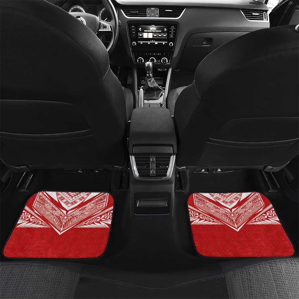 Custom Tonga Rugby Car Mats Ngatu Motifs and Pacific Patterns