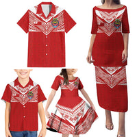 Custom Tonga Rugby Family Matching Puletasi and Hawaiian Shirt Ngatu Motifs and Pacific Patterns