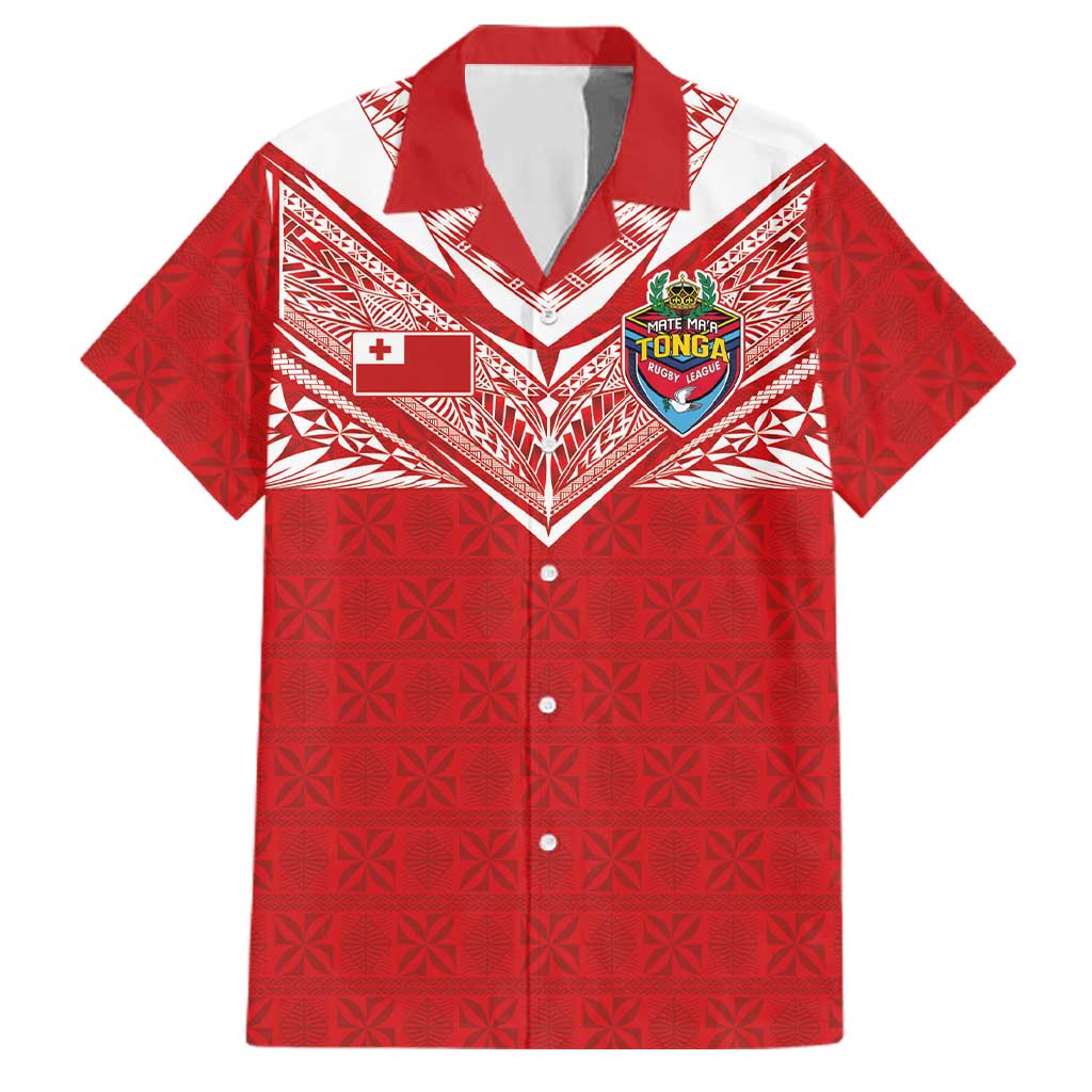 Custom Tonga Rugby Family Matching Puletasi and Hawaiian Shirt Ngatu Motifs and Pacific Patterns