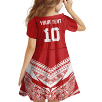 Custom Tonga Rugby Family Matching Tank Maxi Dress and Hawaiian Shirt Ngatu Motifs and Pacific Patterns