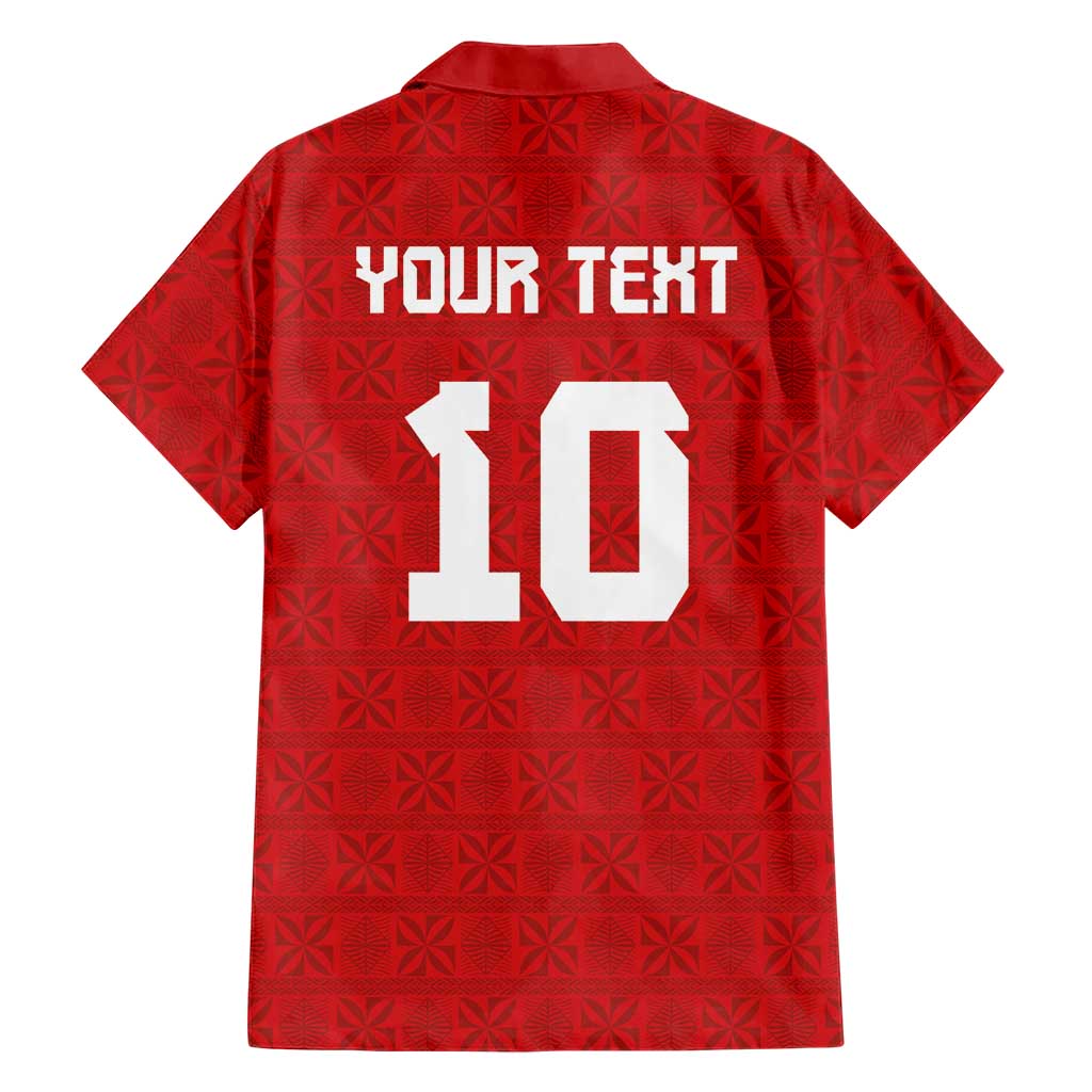 Custom Tonga Rugby Family Matching Tank Maxi Dress and Hawaiian Shirt Ngatu Motifs and Pacific Patterns
