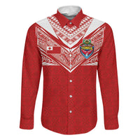 Custom Tonga Rugby Family Matching Tank Maxi Dress and Hawaiian Shirt Ngatu Motifs and Pacific Patterns