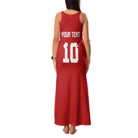 Custom Tonga Rugby Family Matching Tank Maxi Dress and Hawaiian Shirt Ngatu Motifs and Pacific Patterns