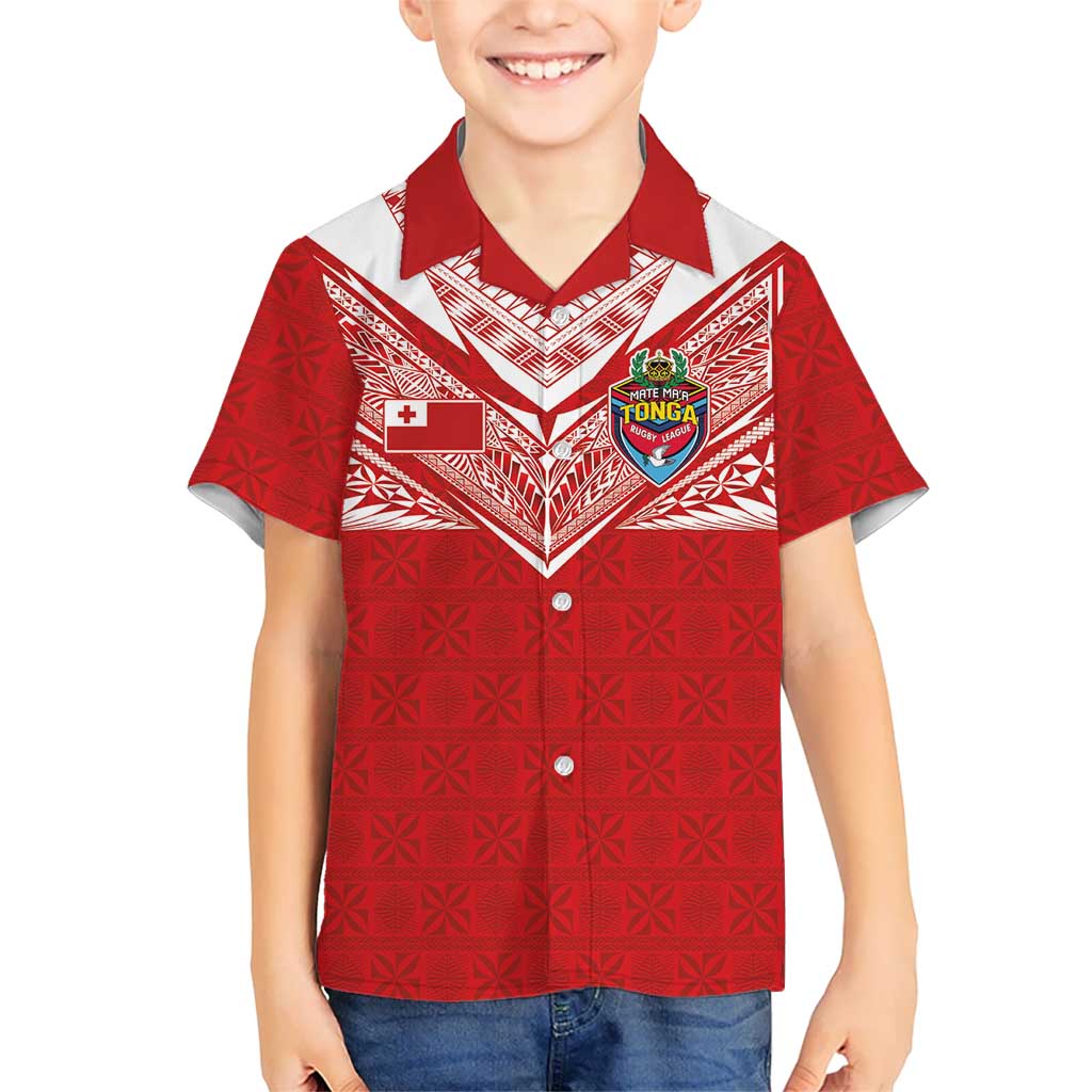 Custom Tonga Rugby Family Matching Tank Maxi Dress and Hawaiian Shirt Ngatu Motifs and Pacific Patterns