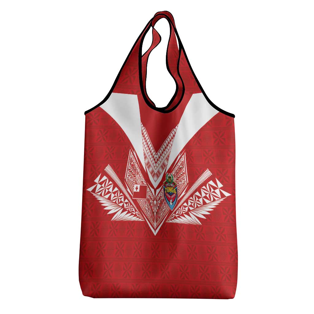Tonga Rugby Grocery Bag Ngatu Motifs and Pacific Patterns