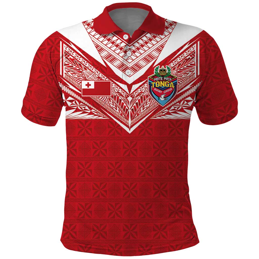 Custom Tonga Rugby Polo Shirt Ngatu Motifs and Pacific Patterns