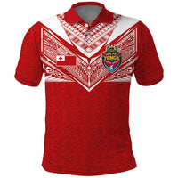 Custom Tonga Rugby Polo Shirt Ngatu Motifs and Pacific Patterns