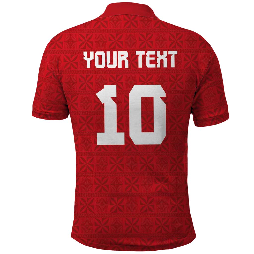 Custom Tonga Rugby Polo Shirt Ngatu Motifs and Pacific Patterns