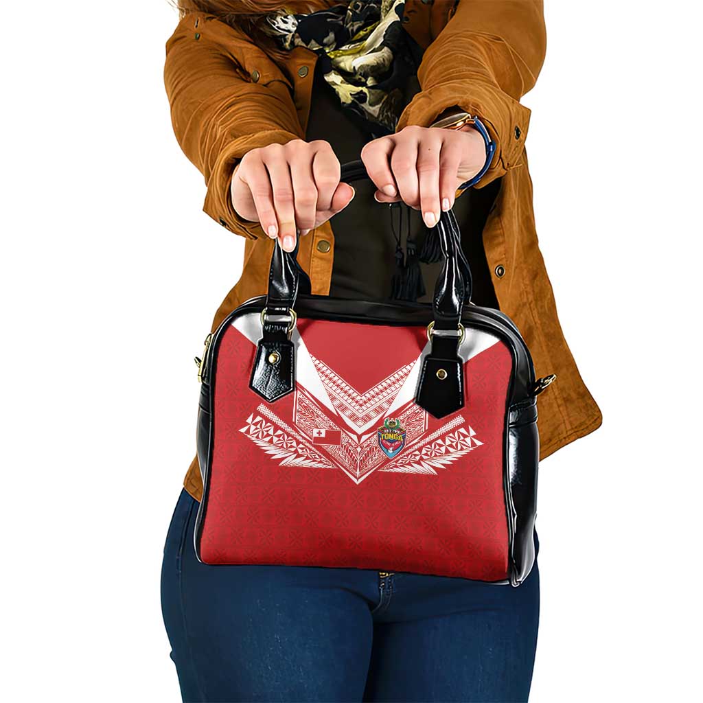 Tonga Rugby Shoulder Handbag Ngatu Motifs and Pacific Patterns LT03 One Size Red - Polynesian Pride