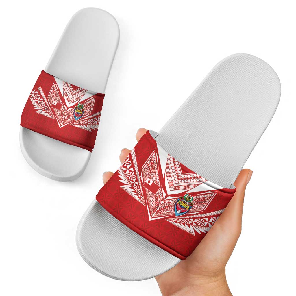 Tonga Rugby Slide Sandals Ngatu Motifs and Pacific Patterns