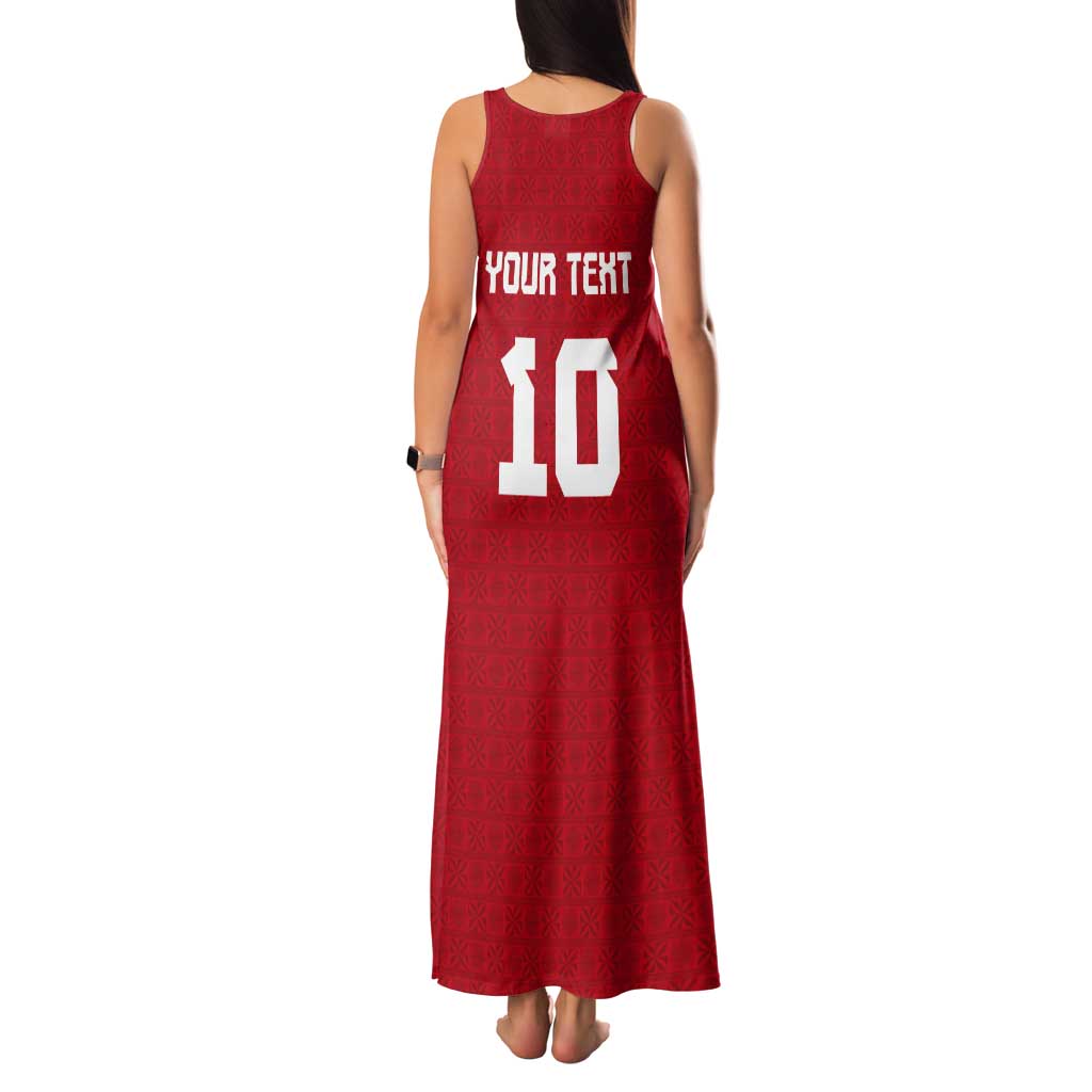 Custom Tonga Rugby Tank Maxi Dress Ngatu Motifs and Pacific Patterns