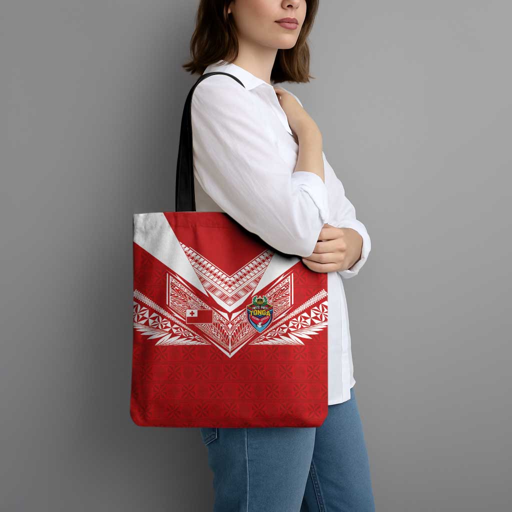 Tonga Rugby Tote Bag Ngatu Motifs and Pacific Patterns
