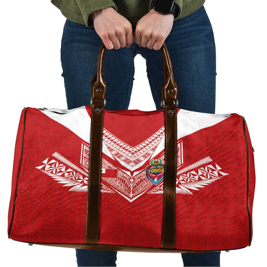Tonga Rugby Travel Bag Ngatu Motifs and Pacific Patterns