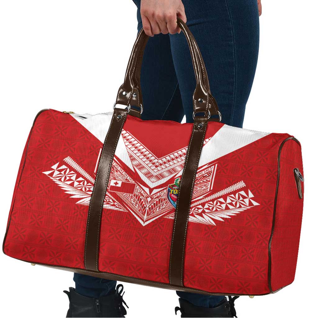 Tonga Rugby Travel Bag Ngatu Motifs and Pacific Patterns