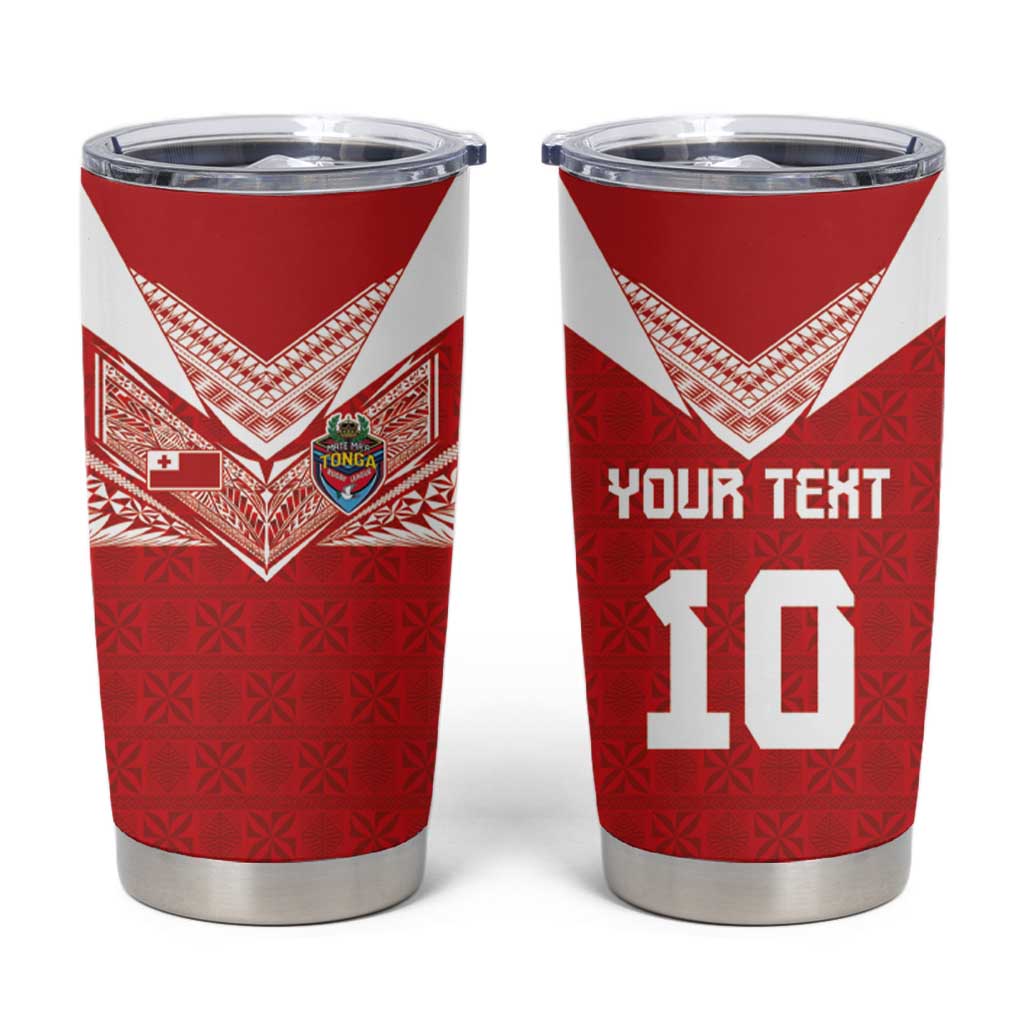 Custom Tonga Rugby Tumbler Cup Ngatu Motifs and Pacific Patterns