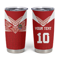 Custom Tonga Rugby Tumbler Cup Ngatu Motifs and Pacific Patterns