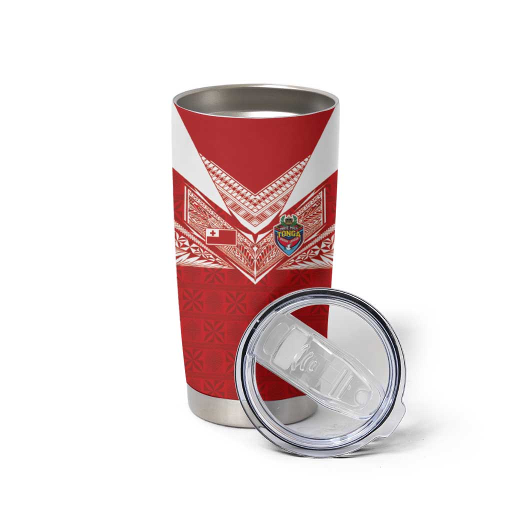 Custom Tonga Rugby Tumbler Cup Ngatu Motifs and Pacific Patterns