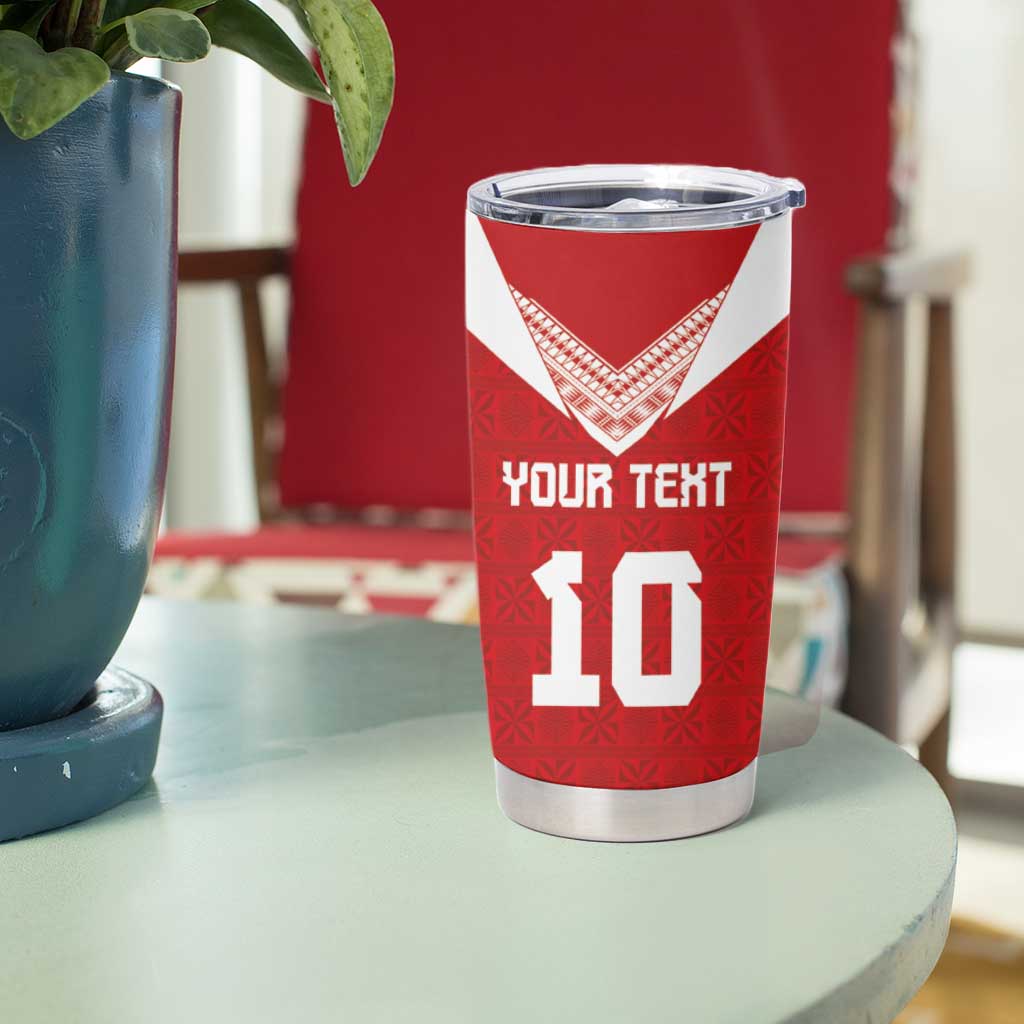 Custom Tonga Rugby Tumbler Cup Ngatu Motifs and Pacific Patterns