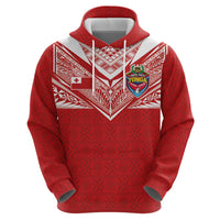Custom Tonga Rugby Zip Hoodie Ngatu Motifs and Pacific Patterns LT03 - Polynesian Pride