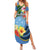 Micronesia Constitution Day Summer Maxi Dress Hibiscus and Tapa Tribal Pattern LT03 Women Blue - Polynesian Pride