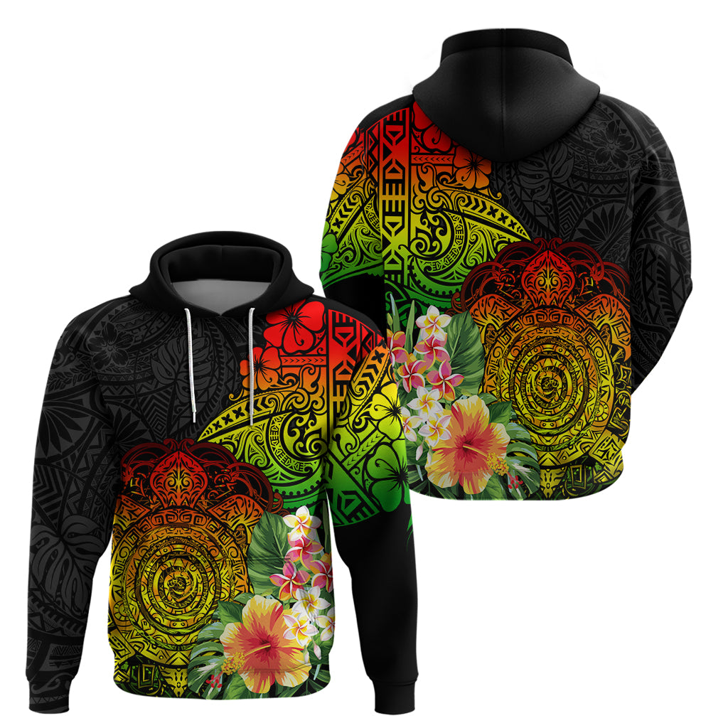 Polynesia Victory Day Zip Hoodie Tribal Turtle and Hibiscus LT03 - Polynesian Pride