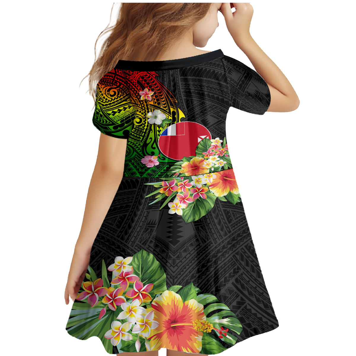 Wallis and Futuna Victory Day Family Matching Mermaid Dress and Hawaiian Shirt Tribal Polynesian Tattoo and Hibiscus Flower LT03 - Polynesian Pride