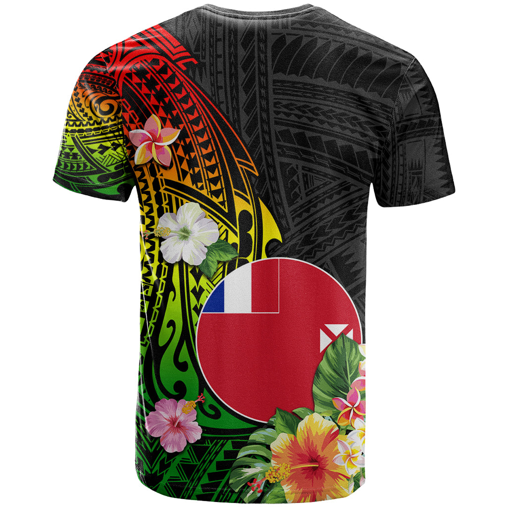 Wallis and Futuna Victory Day T Shirt Tribal Polynesian Tattoo and Hibiscus Flower LT03 - Polynesian Pride