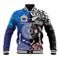 Samoa and Aotearoa Together Baseball Jacket Tatau Art Tattoos-Taniko and Maori with Fern