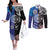 Samoa and Aotearoa Together Couples Matching Off The Shoulder Long Sleeve Dress and Long Sleeve Button Shirt Tatau Art Tattoos-Taniko and Maori with Fern