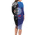 Samoa and Aotearoa Together Long Sleeve Bodycon Dress Tatau Art Tattoos-Taniko and Maori with Fern