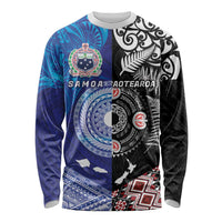 Samoa and Aotearoa Together Long Sleeve Shirt Tatau Art Tattoos-Taniko and Maori with Fern