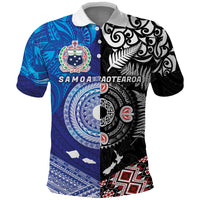 Samoa and Aotearoa Together Polo Shirt Tatau Art Tattoos-Taniko and Maori with Fern