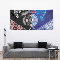 Samoa and Aotearoa Together Tapestry Tatau Art Tattoos-Taniko and Maori with Fern