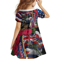 Hawaii and United States Memorial Day Family Matching Mermaid Dress and Hawaiian Shirt Honor and Remember The Fallen