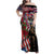 Hawaii and United States Memorial Day Family Matching Off Shoulder Maxi Dress and Hawaiian Shirt Honor and Remember The Fallen